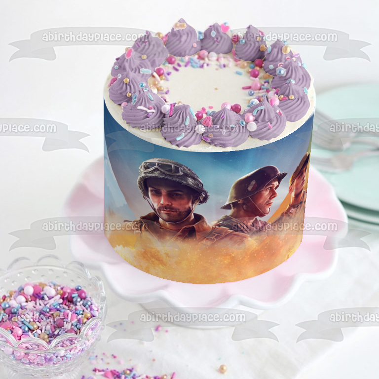 Imagen de decoración comestible para tarta del teniente Joe Conti y el mayor Blackmore de Company of Heroes ABPID57265 