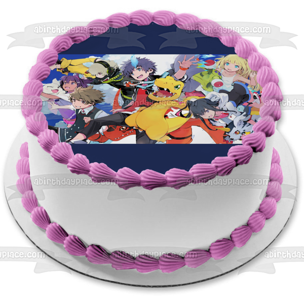 Digimon World: Next Order Wargreymon Metalgarurumon  Takuto and Shiki Edible Cake Topper Image ABPID57275