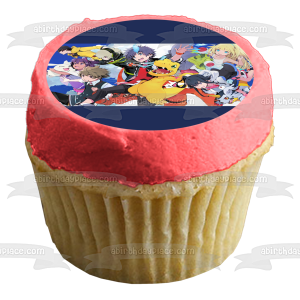 Digimon World: Next Order Wargreymon Metalgarurumon  Takuto and Shiki Edible Cake Topper Image ABPID57275