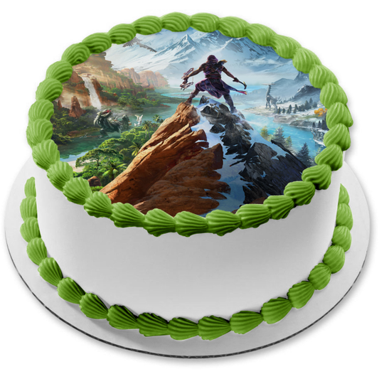 Imagen de decoración comestible para tarta con escena del juego Horizon Call of the Mountain ABPID57290 