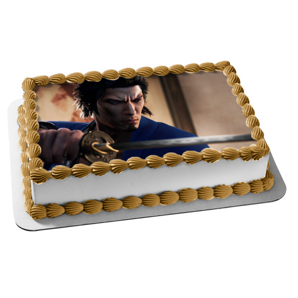 Yakuza como un dragón con un personaje jugable y su espada Imagen comestible para decoración de tarta ABPID57292 