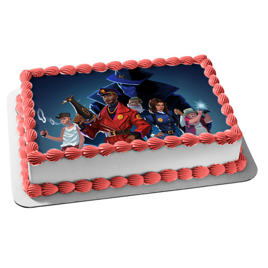 Imagen comestible para tarta con el sargento Des y otros personajes del escuadrón de policía de moda ABPID57305 