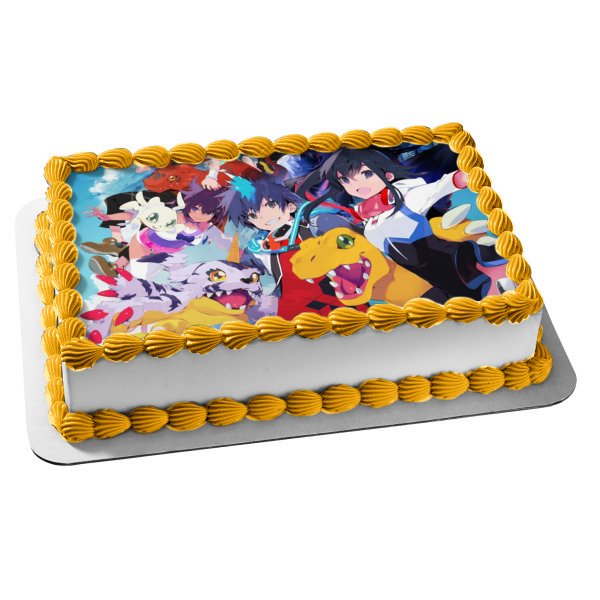Digimon World: Next Order  Shiki Metalgarurumon Takuto and Kouta Hirose Edible Cake Topper Image ABPID57306