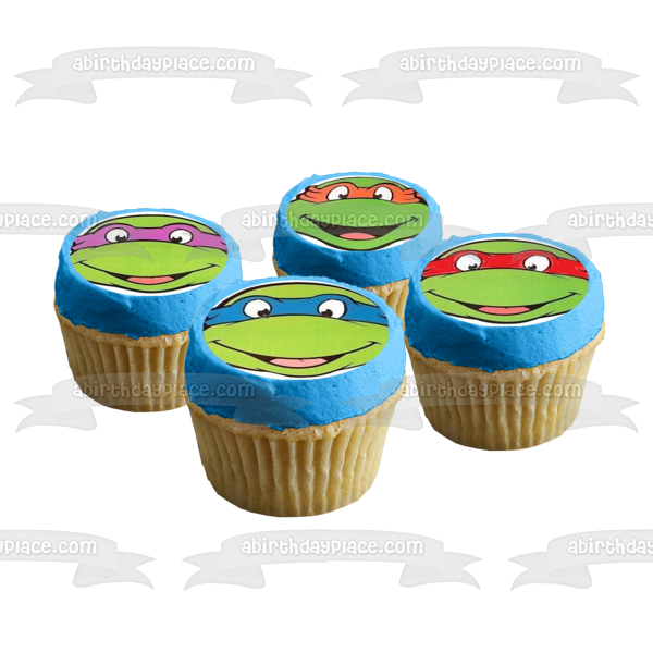 Teenage Mutant Ninja Turtles Donatello Michaelangelo Leonardo and Raphael Edible Cupcake Topper Images ABPID03835