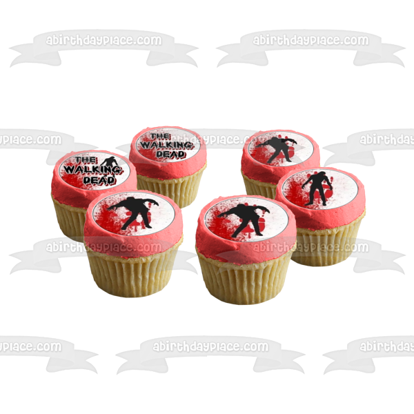 The Walking Dead Logo and Zombies Edible Cupcake Topper Images ABPID03897