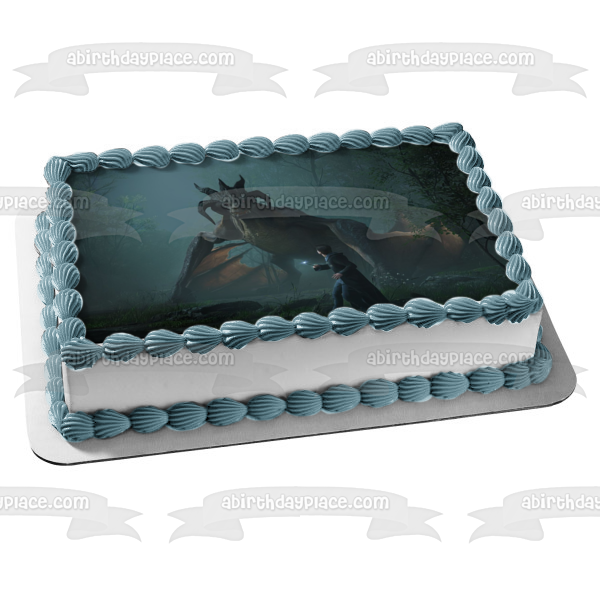 Hogwarts Legacy Dinosaur Game Scene Edible Cake Topper Image ABPID57322