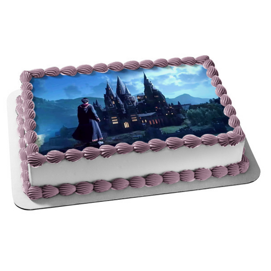 Hogwarts Legacy Woman Overlooking Hogwarts School Edible Cake Topper Image ABPID57323