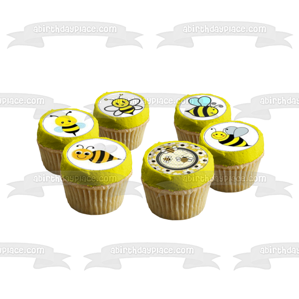 Bumble Bees Hives and Bvvvvvvvvvvvflowers Edible Cupcake Topper Images ABPID03966