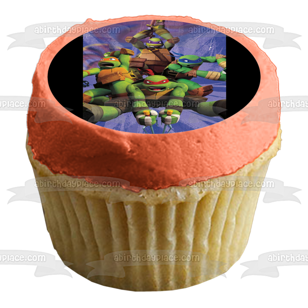 Tmnt In Action Teenage Mutant Ninja Turtles Leonardo Donatello Raphael and Michelangelo Edible Cake Topper Image ABPID57331