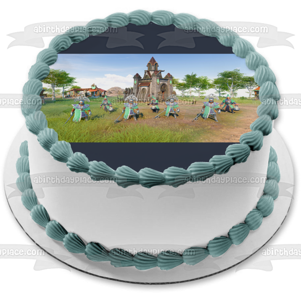 Imagen de decoración comestible para tarta de los colonos Dario Pilgrim Helias y Erec ABPID57318 