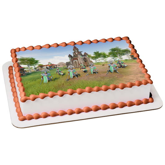 Imagen de decoración comestible para tarta de los colonos Dario Pilgrim Helias y Erec ABPID57318 