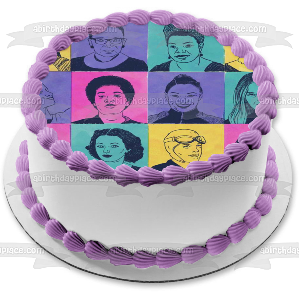 Happy Women's History Month with a Group of Women Edible Cake Topper Image ABPID57340