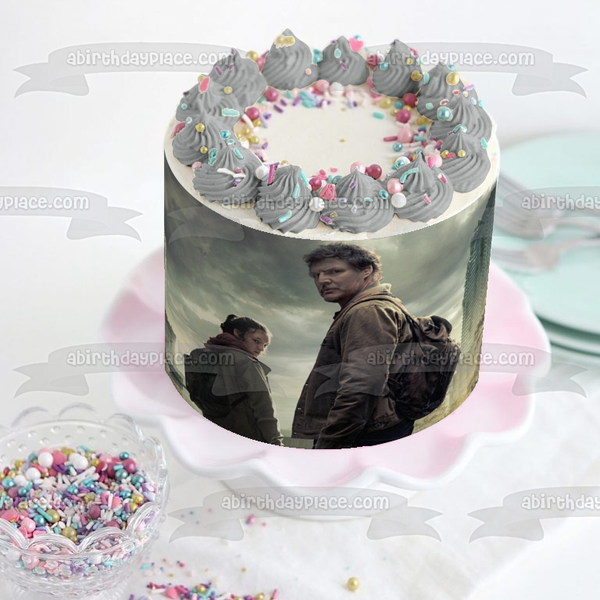 The Last of Us Joel Miller and Ellie Williams Edible Cake Topper Image ABPID57361