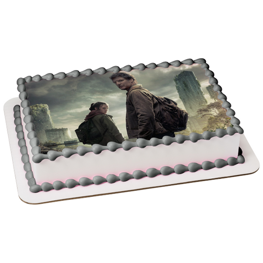 The Last of Us Joel Miller and Ellie Williams Edible Cake Topper Image ABPID57361