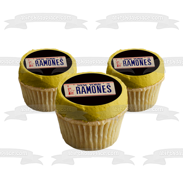 Ramones Logo Hey Ho Lets Go Edible Cupcake Topper Images ABPID06116
