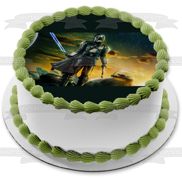 Star Wars The Mandalorian Edible Cake Topper Image ABPID57415