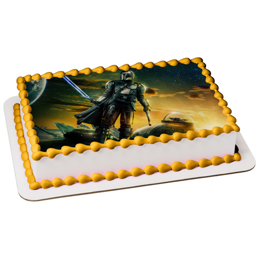 Star Wars The Mandalorian Edible Cake Topper Image ABPID57415