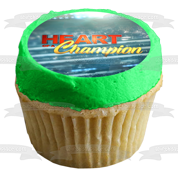 Heart of a Champion Edible Cake Topper Image ABPID57381
