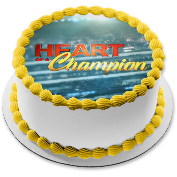 Heart of a Champion Edible Cake Topper Image ABPID57381