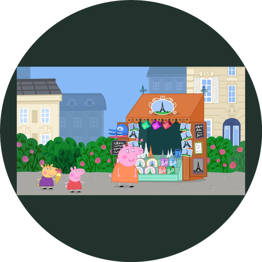 Peppa Pig: World Adventures Mummy Pig and Suzy Sheep Edible Cake Topper Image ABPID57370