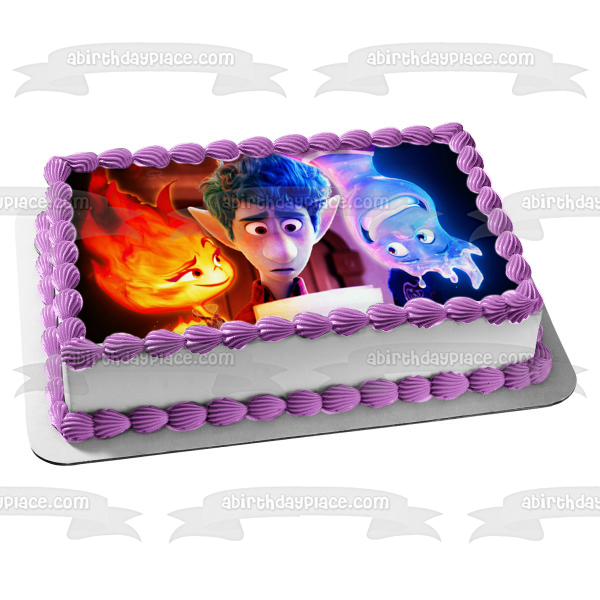 Imagen de decoración comestible para tarta elemental Wade Ripple y Ember Lumen ABPID57385 