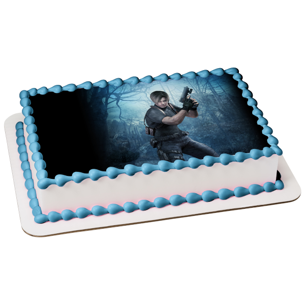 Resident Evil 4 Leon S. Kennedy Edible Cake Topper Image ABPID57402 – A Birthday Place