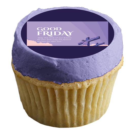 Good Friday Purple Crosses Edible Cake Topper Image ABPID57459