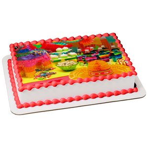 Happy Cinco De Mayo Piñatas Sombreros and Adult Beverages Edible Cake Topper Image ABPID57468