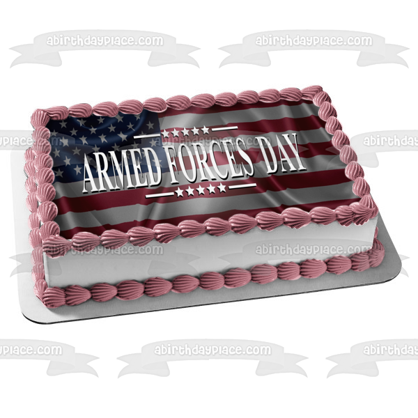 Armed Forces Day the American Flag Edible Cake Topper Image ABPID57454