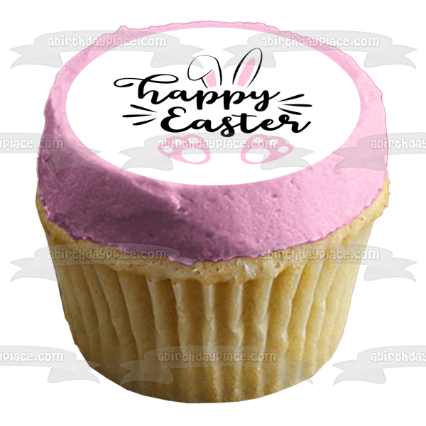Happy Easter Easter Bunny Edible Cake Topper Image ABPID57456