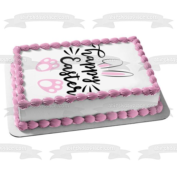 Happy Easter Easter Bunny Edible Cake Topper Image ABPID57456