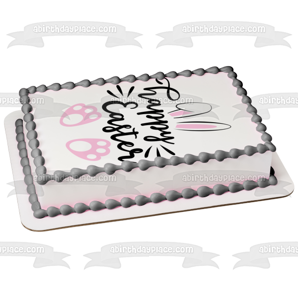 Happy Easter Easter Bunny Edible Cake Topper Image ABPID57456