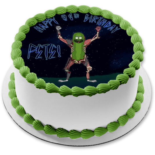 Rick and Morty Pickle Rick Sanchez In a Rat Suit Edible Cake Topper Image ABPID57497
