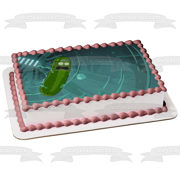 Rick and Morty Pickle Rick Sanchez In the Sewer Edible Cake Topper Image ABPID57499