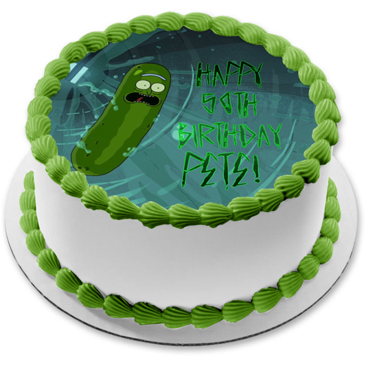 Rick and Morty Pickle Rick Sanchez In the Sewer Edible Cake Topper Image ABPID57499