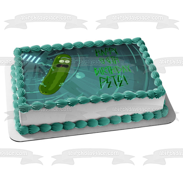Rick and Morty Pickle Rick Sanchez In the Sewer Edible Cake Topper Image ABPID57499