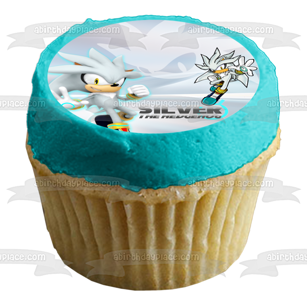 Silver the Hedgehog Customizable Edible Cake Topper Image ABPID57508