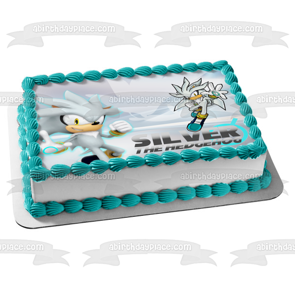 Silver the Hedgehog Customizable Edible Cake Topper Image ABPID57508
