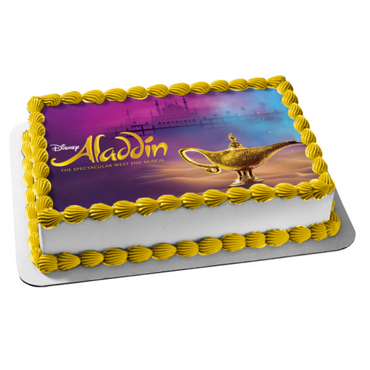 Aladdin 2 the Spectacular West End Musical the Genie's Lamp Edible Cake Topper Image ABPID57526