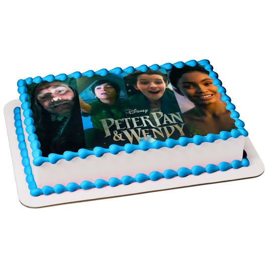 Peter Pan, Wendy, Campanita y Capitán Garfio, decoración comestible para tarta, imagen ABPID57518 