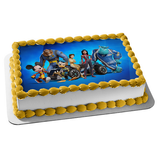 Disney Speedstorm Mickey Mouse Beast and Belle Edible Cake Topper Image ABPID57596