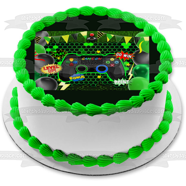 Game on Point Level Up Bonus Play Edible Cake Topper Image ABPID57671
