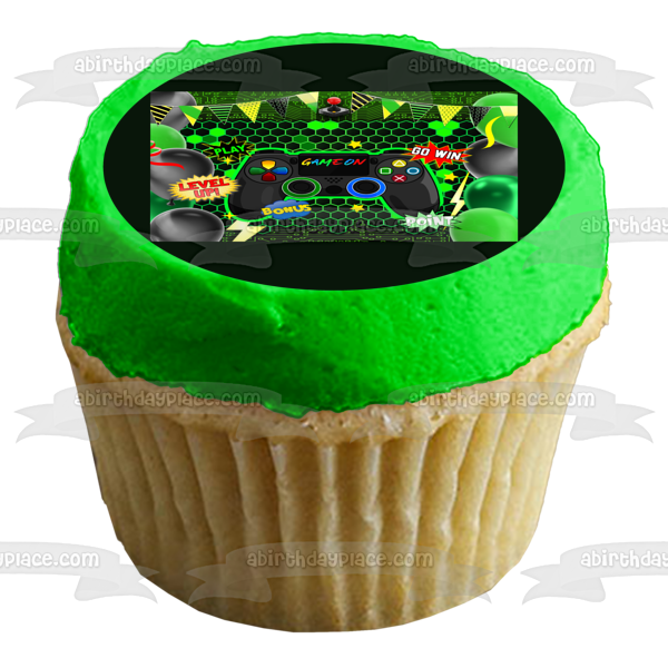 Game on Point Level Up Bonus Play Edible Cake Topper Image ABPID57671