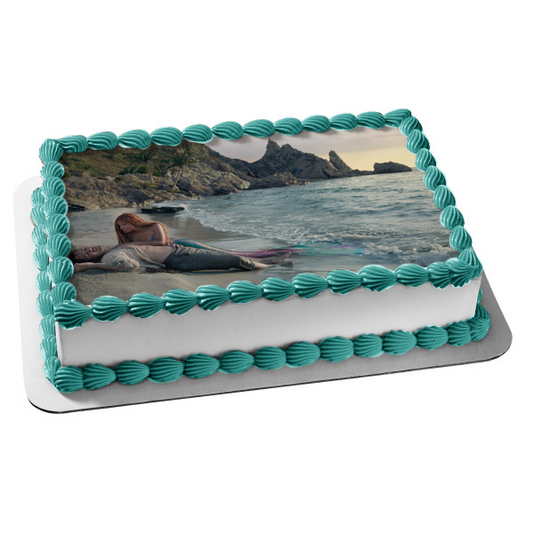 The Little Mermaid Ariel and Eric Edible Cake Topper Image ABPID57674