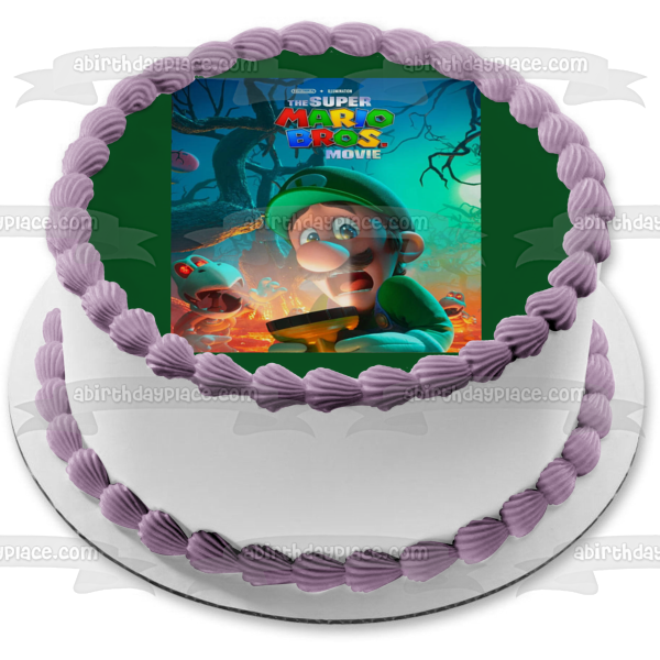 Decoración comestible para tarta con Luigi de la película Super Mario Bros. Imagen ABPID57639 