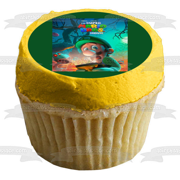 Decoración comestible para tarta con Luigi de la película Super Mario Bros. Imagen ABPID57639 