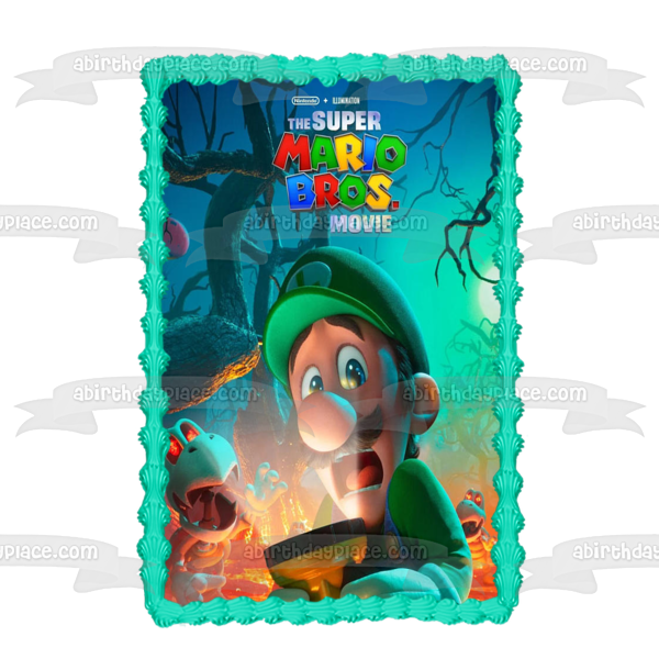 Decoración comestible para tarta con Luigi de la película Super Mario Bros. Imagen ABPID57639 