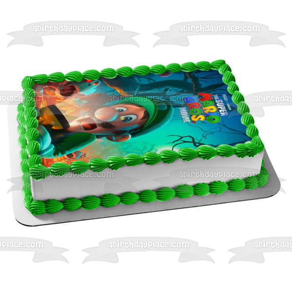 The Super Mario Bros. Movie Luigi Edible Cake Topper Image ABPID57639