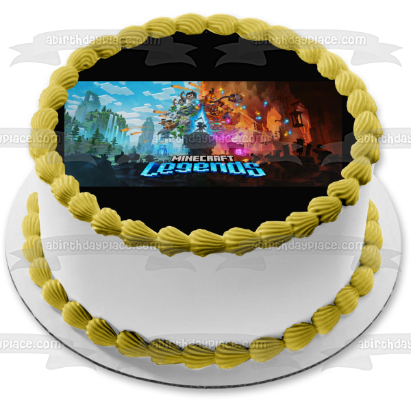 Imagen comestible para decoración de tarta de Minecraft Legends ABPID57634 