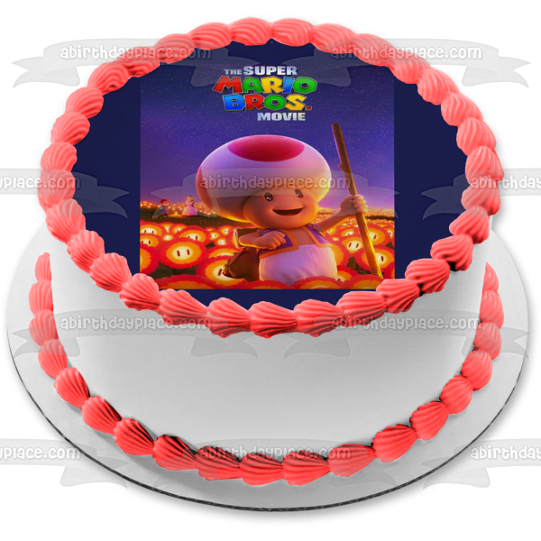 The Super Mario Bros. Movie Toad Edible Cake Topper Image ABPID57636